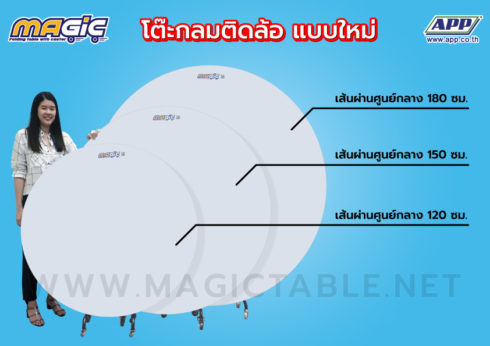 โต๊ะกลมติดล้อ โต๊ะกลม โต๊ะพับติดล้อ